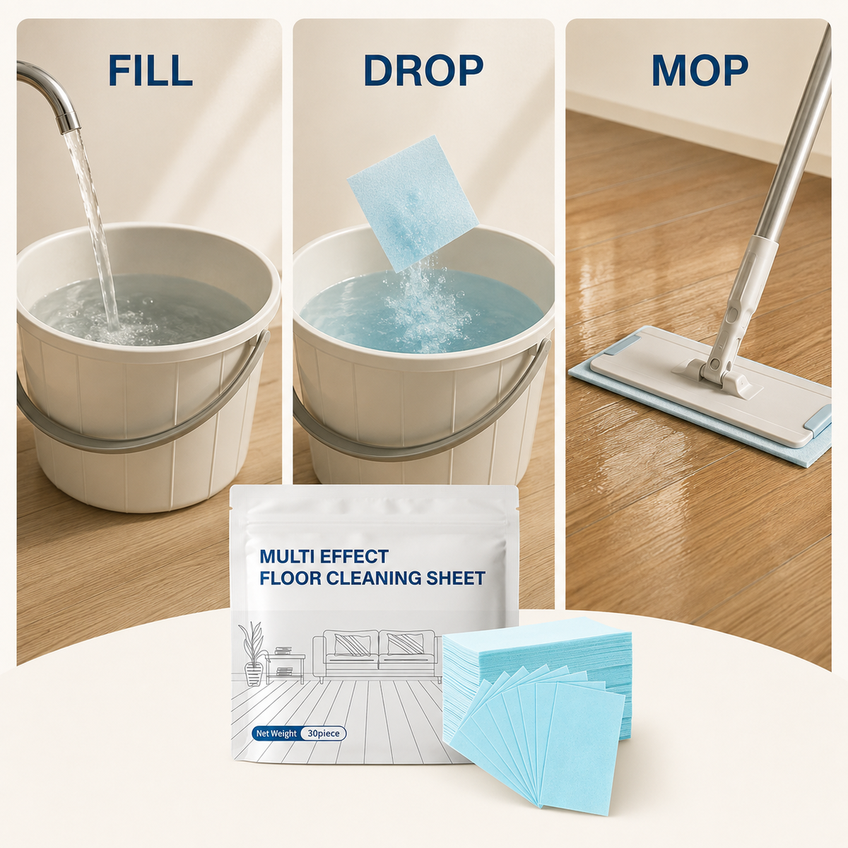 Multi-Effect Floor Cleaning Sheets