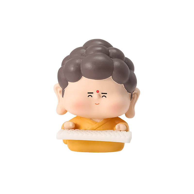 Cute cartoon Buddha figurine with stable emotions