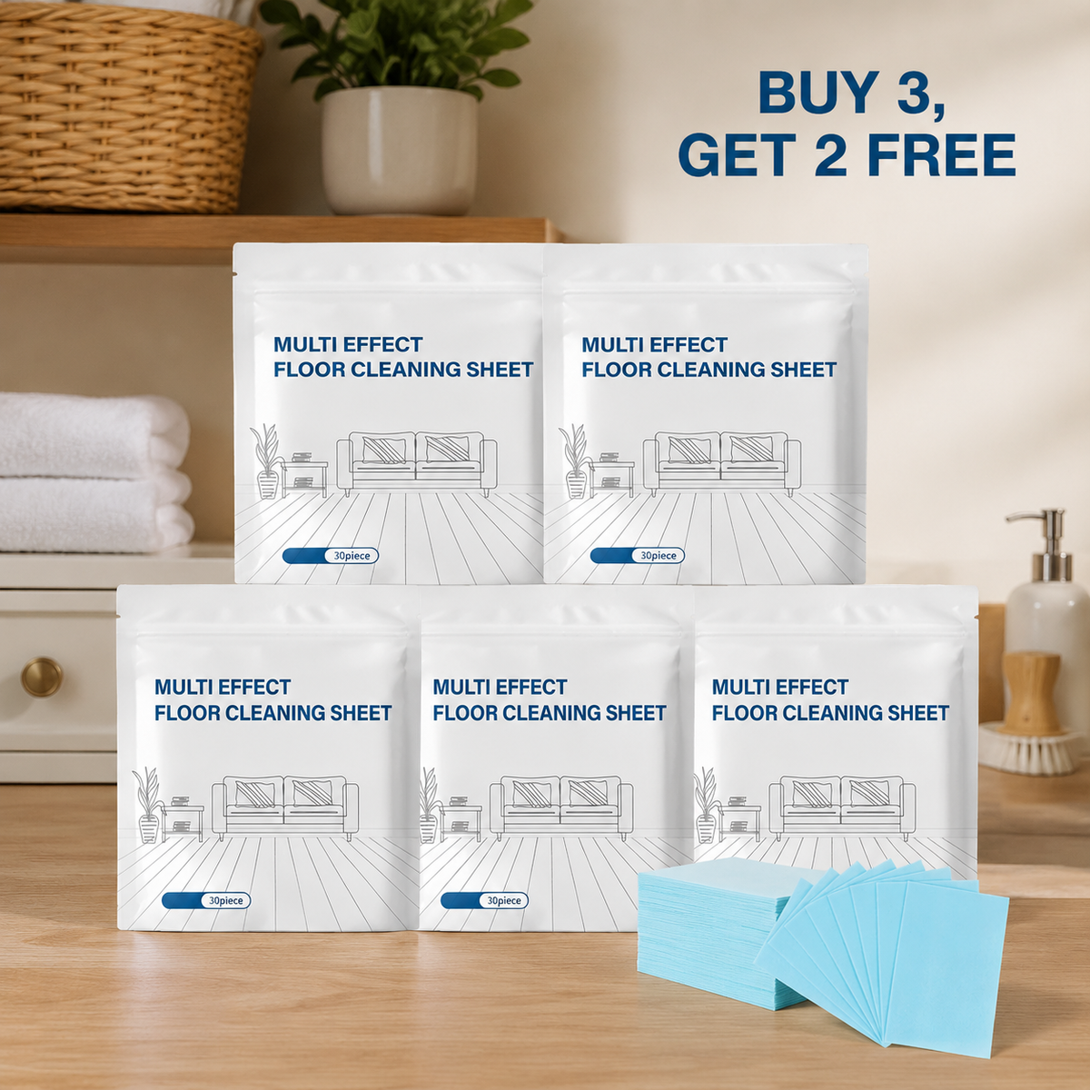Multi-Effect Floor Cleaning Sheets