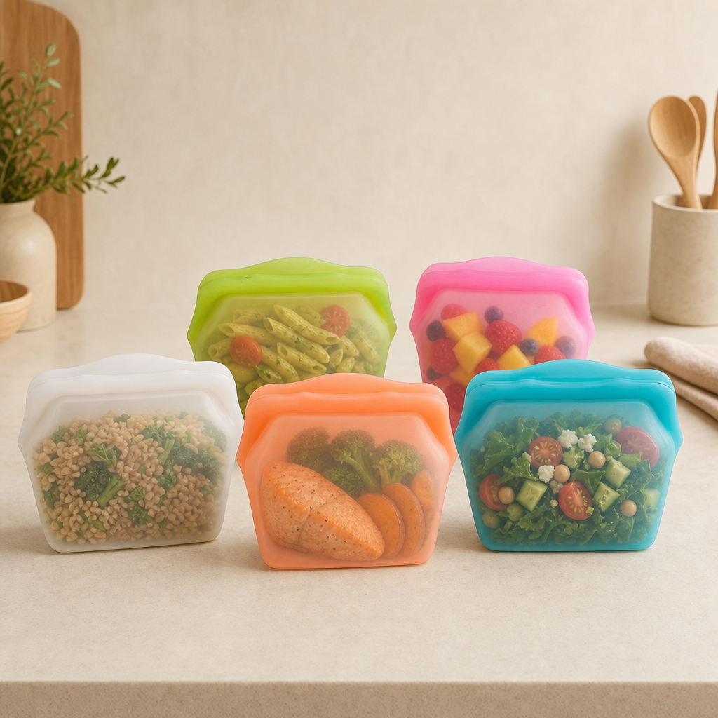 Stand-Up Food-Grade Silicone Storage Bag, 4-Cup / 1L