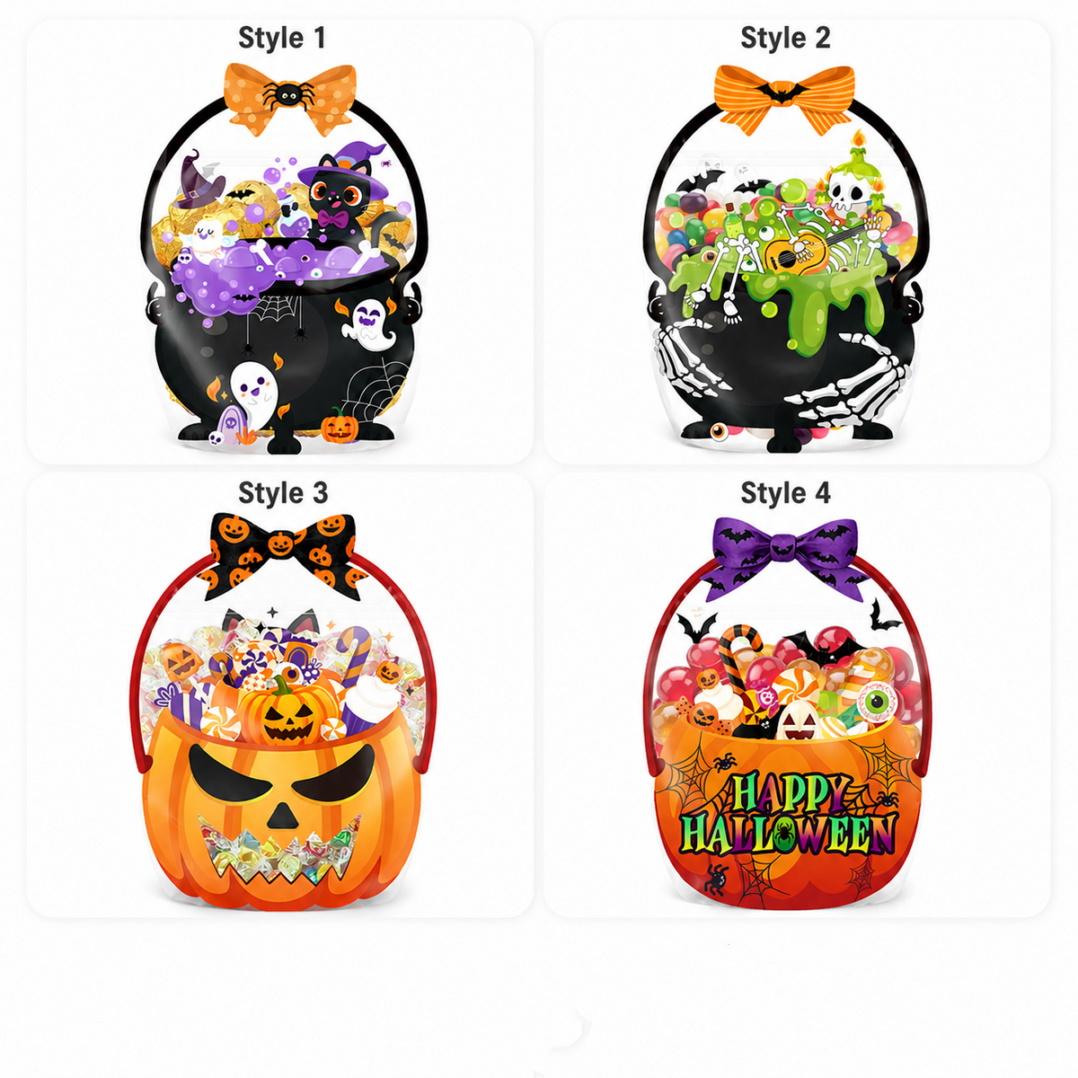 🎃 50-Piece Resealable Halloween Treat Bags with Handles for Candy 🍬