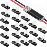 2-Pin Solderless Wire Connector – Compact Plug for LED Strips & 18–22 AWG Cables