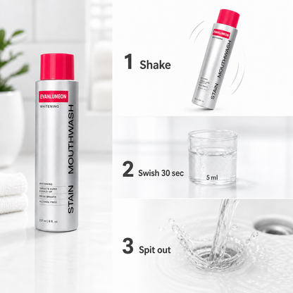 Evanlumeon® Stain Whitening Mouthwash 237 mL | Fresh Breath & Brighter Smile