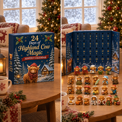 🎅Christmas Sale 49%24 Days of Highland Cow Advent Calendar