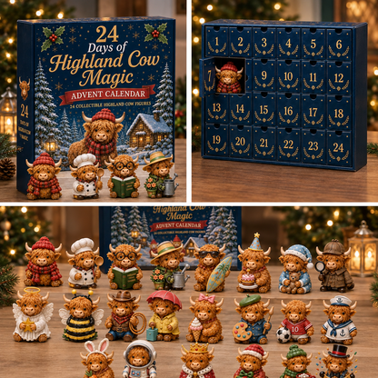 🎅Christmas Sale 49%24 Days of Highland Cow Advent Calendar