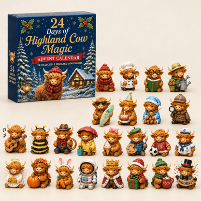 🎅Christmas Sale 49%24 Days of Highland Cow Advent Calendar
