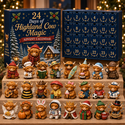 🎅Christmas Sale 49%24 Days of Highland Cow Advent Calendar