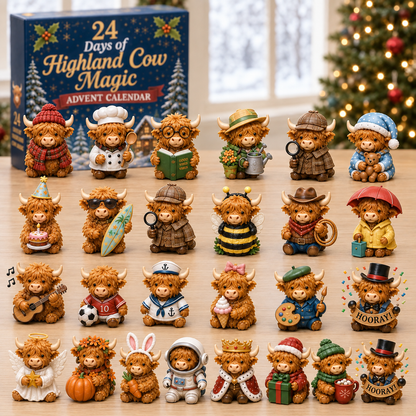 🎅Christmas Sale 49%24 Days of Highland Cow Advent Calendar