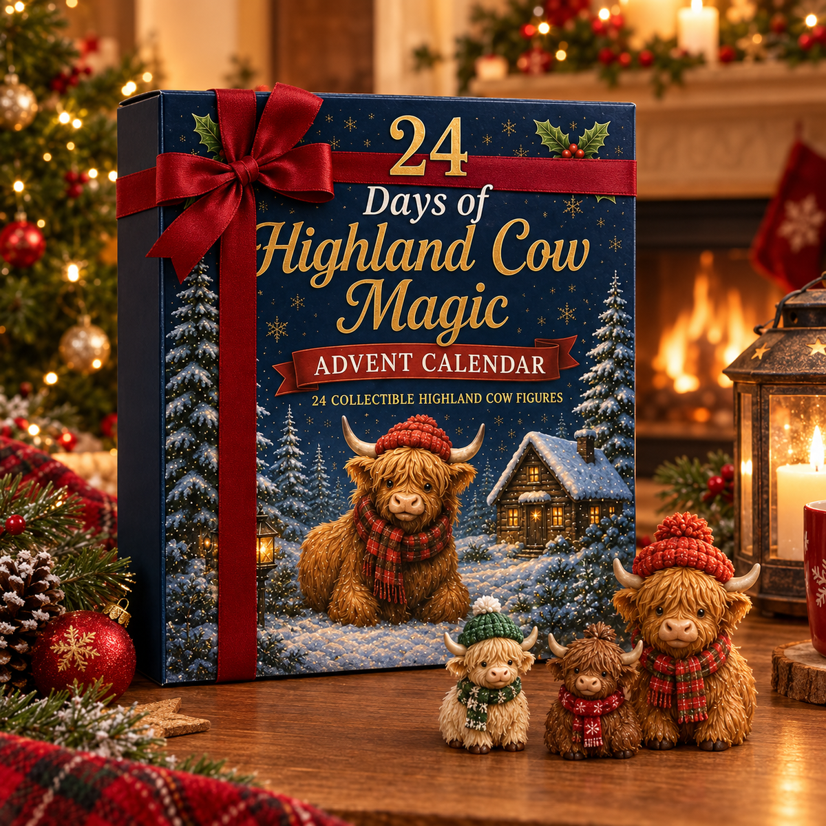 🎅Christmas Sale 49%24 Days of Highland Cow Advent Calendar