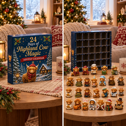🎅Christmas Sale 49%24 Days of Highland Cow Advent Calendar
