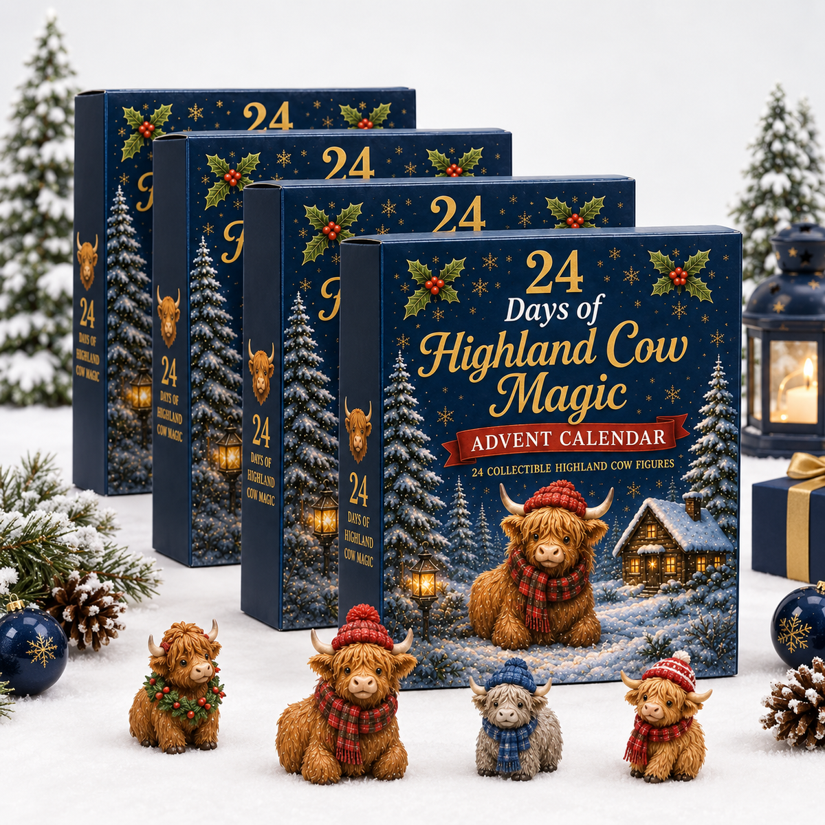 🎅Christmas Sale 49%24 Days of Highland Cow Advent Calendar
