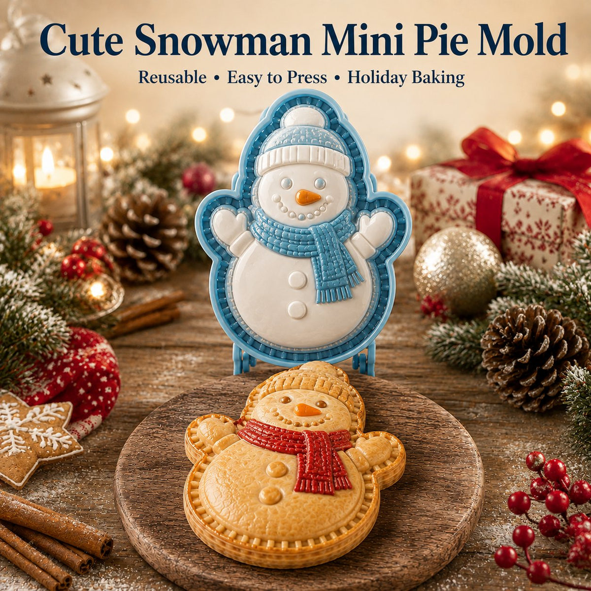 Cute Snowman Christmas Mini Pie Mold