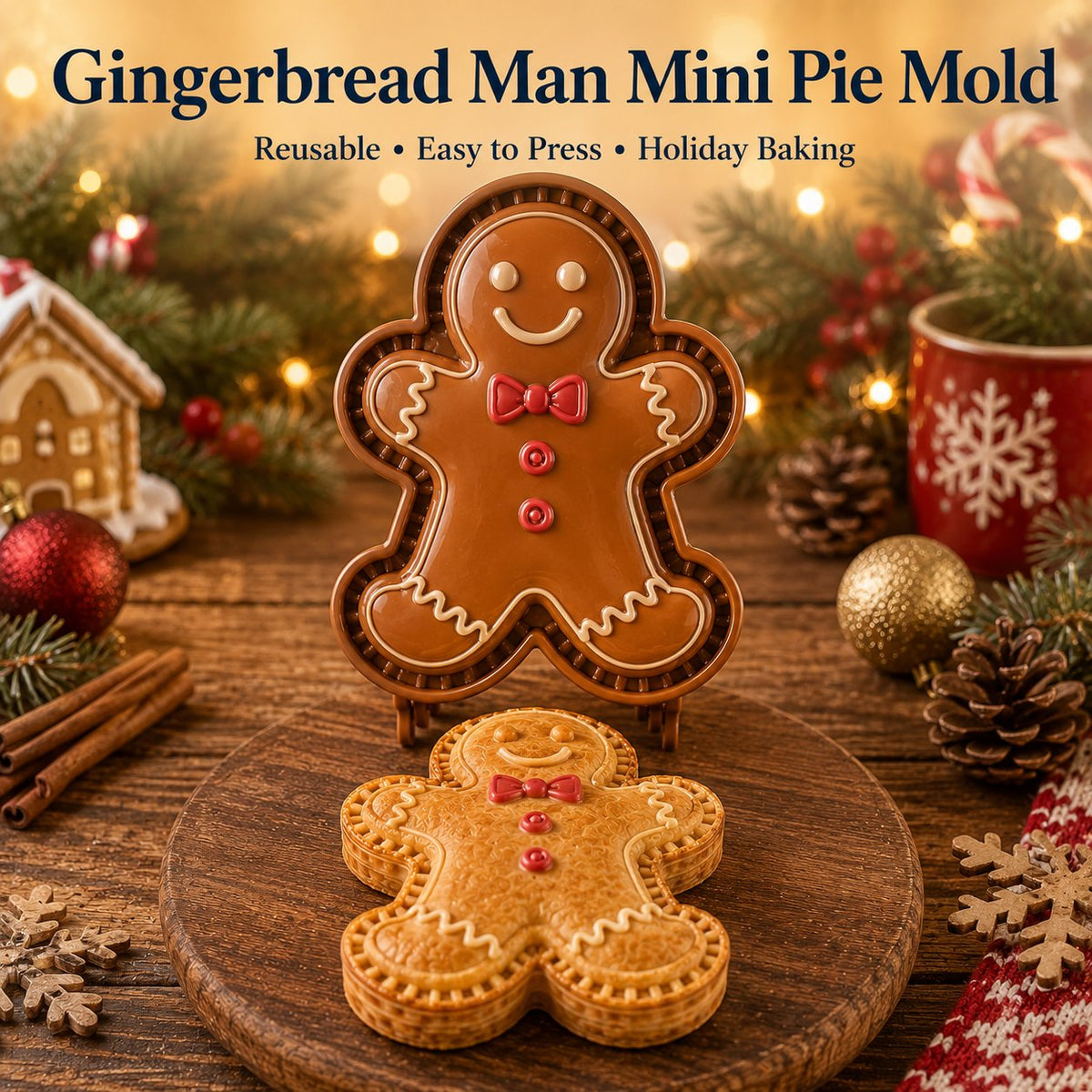 Gingerbread Man Christmas Mini Pie Mold