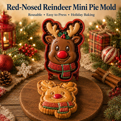 Red-Nosed Reindeer Christmas Mini Pie Mold
